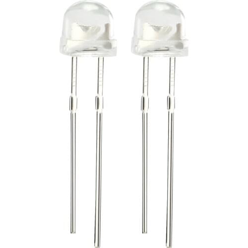 100pcs 5mm Straw Hat LED Diode Super bright White Light Emitting Diode Water Clear High light LED White led 5mm 1200-1400mcd