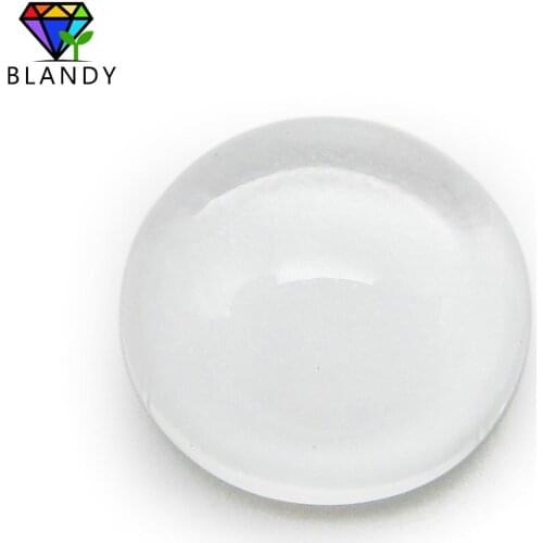 100pcs/lot 10mm Round Cabochon Flat Back White Glass Stone Synthetic Beads for DIY Jewelry