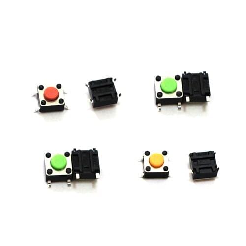 100Pcs Sample 6*6*5mm SMD Micro Push Button Tactile Tact Electronic Switch Brown/Blue/Black/Red/Orange/Green/Yellow/White