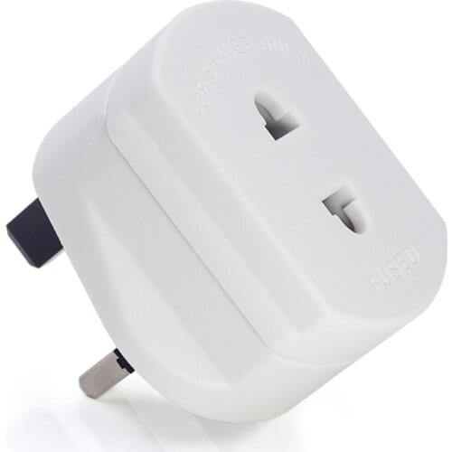 EU 2 Pin to Standard UK 3 Pin Plug AC Adapter, Travelling Shaver/Toothbrush/Razor Adaptor Plug with Fitted 1A Fuse