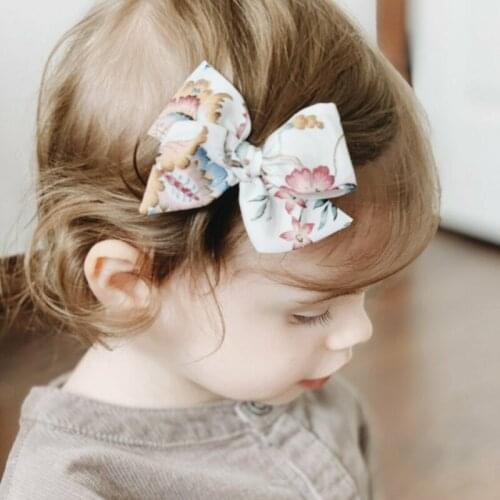 2pcs Floral Hair Bows Band Boutique Alligator Clip Grosgrain Ribbon Baby Girl wholesale dropshipping sister matching barrettes