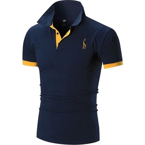 2021 New Man Polo Shirt Mens Casual Deer Embroidery Polo shirt Men Short Sleeve High Quantity polo men plus size 5XL