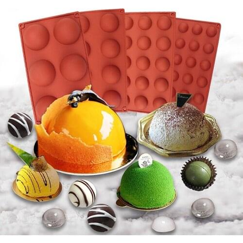 3D Semi-spherical Chocolate Silicone Mold DIY Baking Mold Mousse Cake Tool Practical Portable Cake Mold Cake Decorating Tools