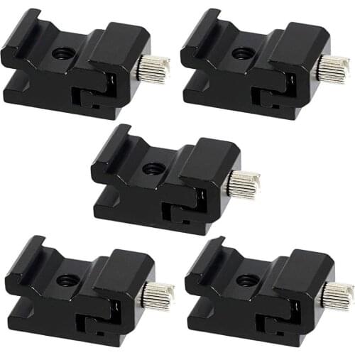 5 Packs) Metal Cold Shoe Flash Stand Shoe Mount Adapter Clamp with 1/4-inch -20 Tripod Screw