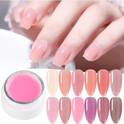 6ml Jelly Pink Nude Gel Nail Polish Lacquers Translucent Colors Soak Off UV LED Nail Art Gel Varnishes Polish Manicure TR1777