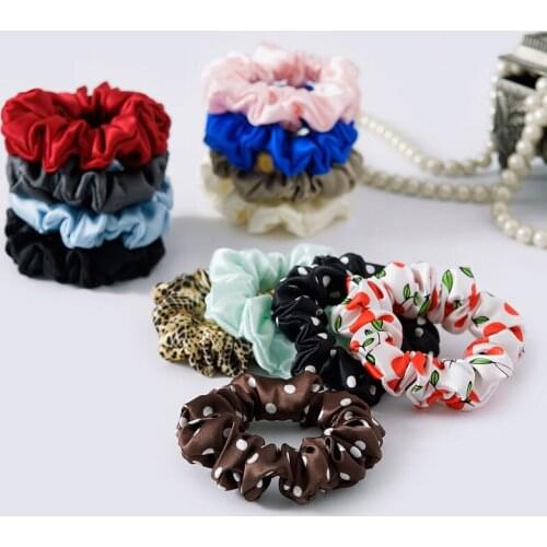 6PCS Silk Scrunchies Ropes Large Silk Hair Bands Ties Elastics Ponytail Holders for Women Girls Hair Accessories Free Shipping