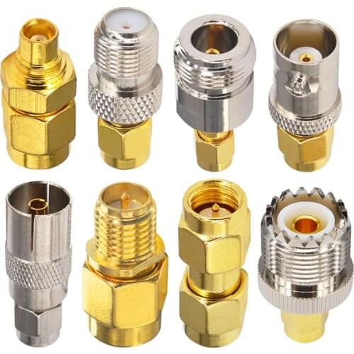 8 Set SMA Adapter Kits SMA Male to F N BNC UHF MCX TV RP SMA Female Test Converter