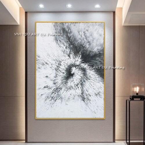 Abstract Thick Textured Oil Painting 100% Hand Painted black and white On Canvas Modern Wall Art For Home Decoration