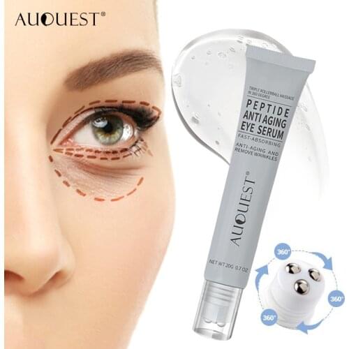 AuQuest Peptides Anti Wrinkle Dark Circle Eye Cream Hyaluronic Acid Serum Gel for Firming Whitening Puffy Eye Care 20g