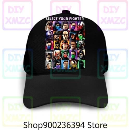 Mortal Kombat Select Baseball Cap Your Fighter New Hats Black Menwomen Slogans Customized Hats