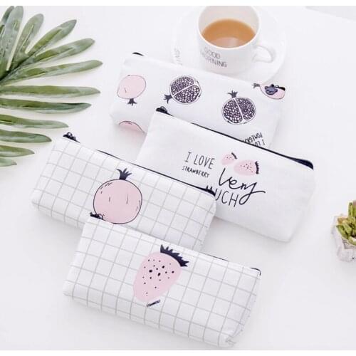 Fashion Big Capacity Pencil Case Cute Pen Holder Students Canvas Lovely Pencil Bag Pen Box School Supplies