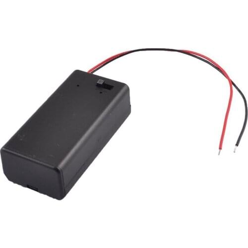 Black Plastic Storage Pair SBH-9V Batteries Switch Battery Holder Case Box