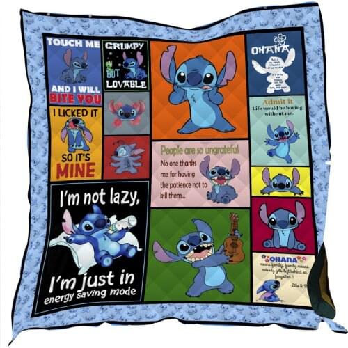 Disney Lilo & Stitch Air Conditioner Quilt Frozen Princess Creative Throw Blanket Sofa Car Bed Comfortable Warm for Adult Child