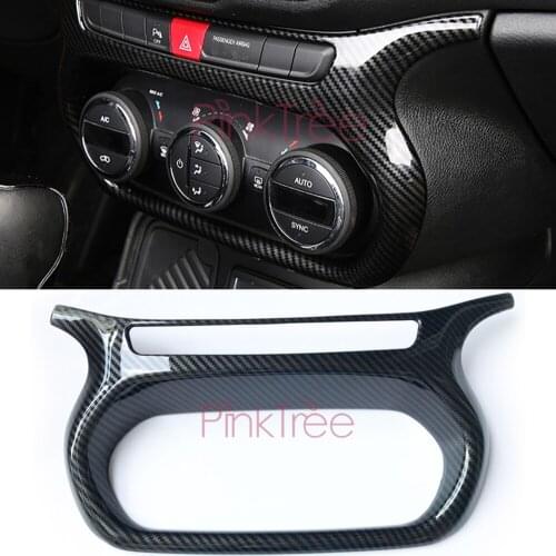 For Jeep Renegade 2016 2017 2018 Interior Air Conditioner Button Panel Cover Trim Carbon Fiber Color SUV Styling Accessories