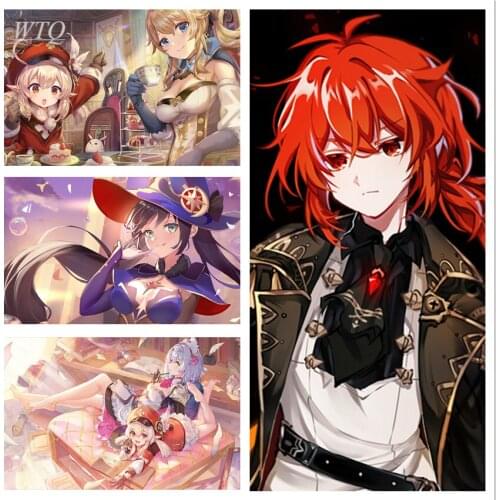 Genshin Impact Game Poster/keqing/keli/mona/anime Posters Wall Posters Canvas Painting Wall Decor Wall Art Picture Home Decor