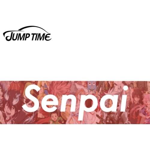 JumpTime 13cm x3.8cm For Senpai Collage Funny Anime Waifu Custom Vinyl Decal Sticker JDM Bumper Car Stickers Car Accessories