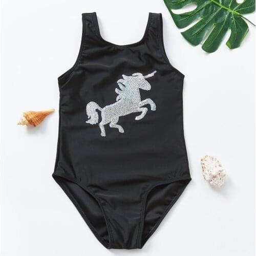 2020 Unicorn Girls Swimsuit Flip Sequin One Piece 1-8 Years Childrens Swimsuit Magic Reversible Sequin Swimsuit Unicorn 1081