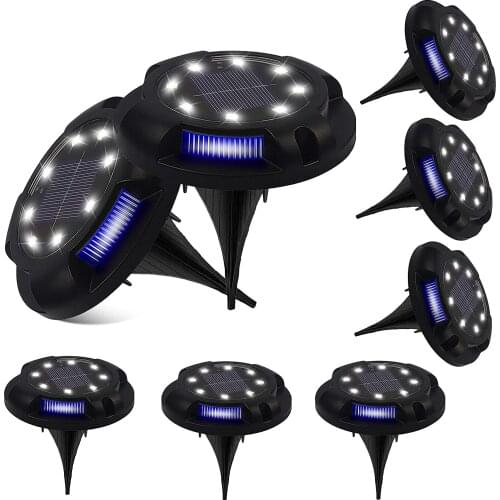 Solar Lamps 12 LEDs and Blue Ground Light Garden Landscape Lawn Lamp Buried Lights Outdoor Waterproof Road Stairs Decking Light