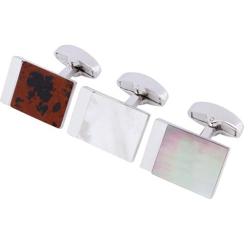 HAWSON Trendy Square Cufflinks Autumn Popular French Shirts Cuff Links with Stone 3 Colors Available Best Jewelry for Wedding