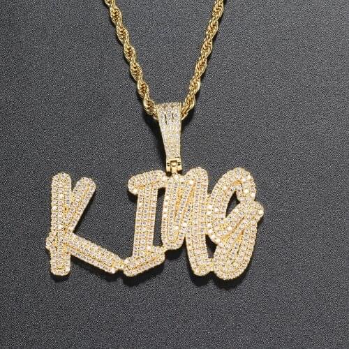 Fashion Custom Pendants Mens Prong Setting Zircon Hip Hop Necklace Jewelry CP28