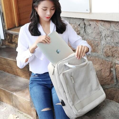 Fashion All-Match Backpack Student Computer Notebook Clothes Storage Knapsack Weekend Travel Cosmetic Storage Bag Accessories