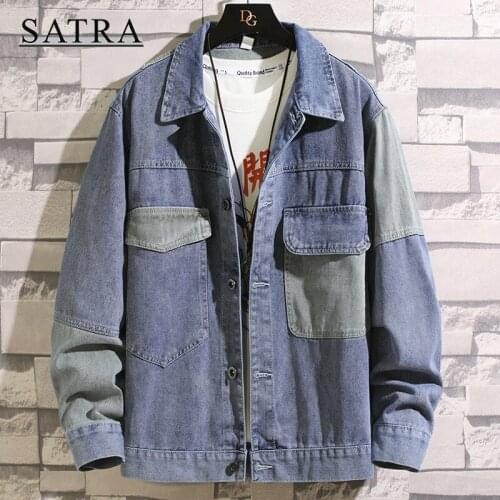 SATRA 2021 Spring New Arrival High Quality Classic Pattern Jacket Men, Mens Fashion Trend Casual Solid Loose Jacket coat