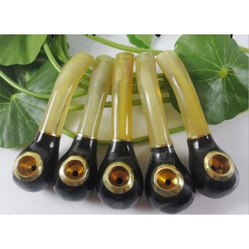 Smoking Set Cattle horn Smoking Pipe Bending type Small 7 to 8cm Length Tobacco Pipe Filter Pipe