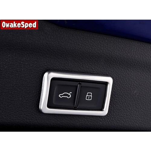 Stainless Steel For Audi Q3 2019 Interior Tail Box Accessories Car Styling Trunk Switch Button Decorative Frame Sticker Trim