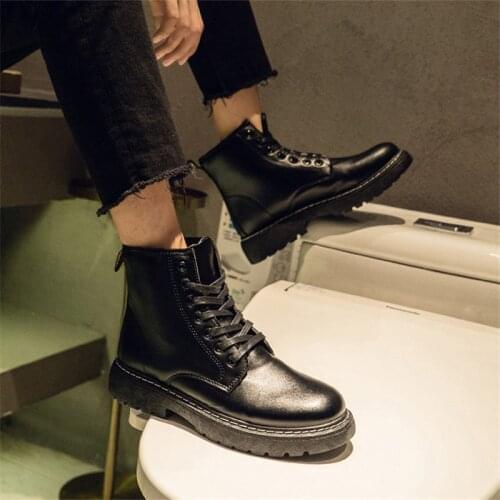 2021 new autumn and winter high top Martin boots mens all-match tooling boots mens youth thick-soled mens short boots