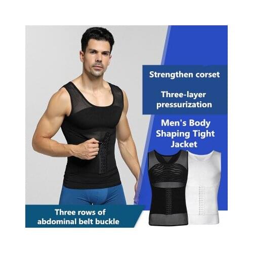New Arrival Mens Body-Shaping Clothing Waist Shape Invisible Corset Vest Shaping Clothing Summer Thin Beer Belly