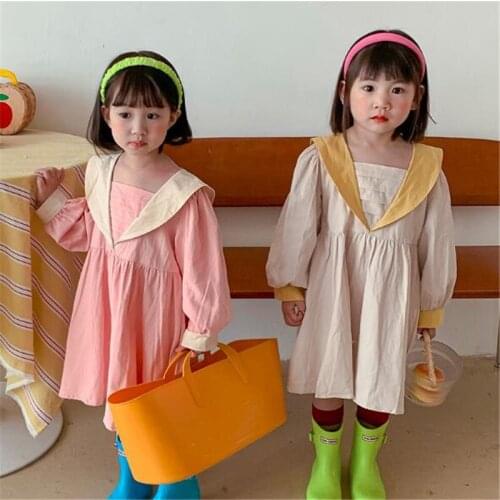 2021 Autumn Kids Girls Princess Dress Fashion Baby Cotton Clothing Clothing Children Girls Dress 1-6 Years