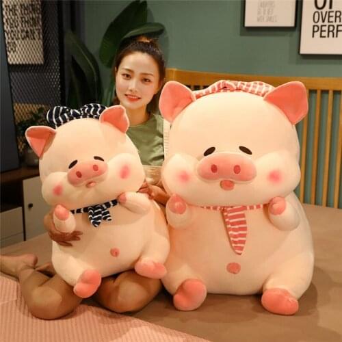 25-60CM Lovely Pink Angel Pig Plush Toys Stuffed Piggy Baby Doll Soft Pillow Girlfriend Children Baby Gift