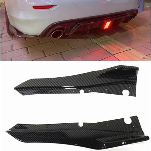 Rear Bumper Lip Canard Fin Splitter Side Corner For 2018-2020 2019 Infiniti Q50 Glossy Black Car Diffuser Wing Cover Trim Kit