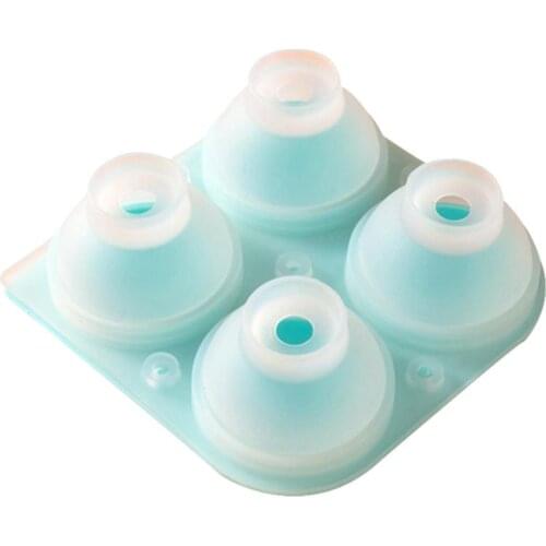 4 Holes Ice Cream Mold Silicone Flexible Ice Sphere Tray Ice Ball Maker With Lid Popsicle Mould Ice Pop Maker Ice Cream Tools