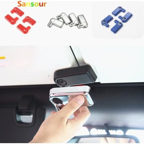 Sansour Car Styling 4 PCS ABS Interior Roof Dome Handle Cover Trim For Jeep Wrangler Rubicon 2007-2016