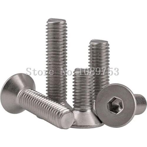 50Pcs M2 M2.5 M3 M4 304 Stainless Steel Hexagonal Countersunk Screws Flat Head Screw