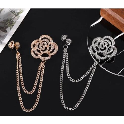 Japanese And Korean Fashion Trendy Personality British Style Pin Creative Atmosphere Rose Rassel Brooch Mens Duit Coat Decorati