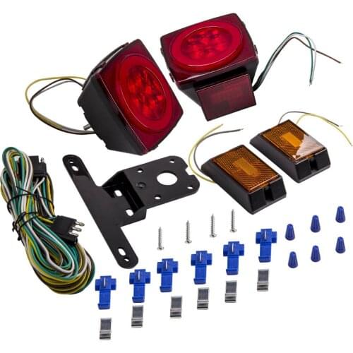 Rear LED Submersible Trailer Truck Boat Marker Tail Light Kit Waterproof Upgrade
