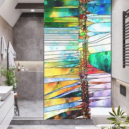 Window Film Privacy Colourful Frosted Glass Sticker UV Blocking Heat Control Window Coverings Window Tint for Homedecor