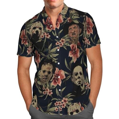 Halloween 3D Beach Hawaii Summer 2021 Shirt Short Sleeve Shirt Streetwear Oversized 5XL Camisas De Hombre Blusa Masculina-26