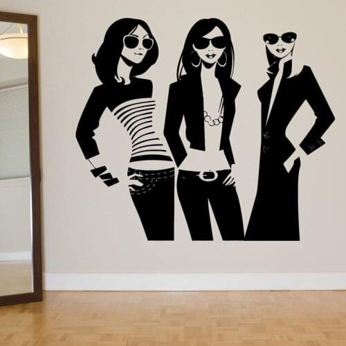 Shopping Girl Wall Decal Fashion Woman Models Wall Decal Beauty Salon Decor Trending Beauty Salon Decal Vinyl Art Decor C324