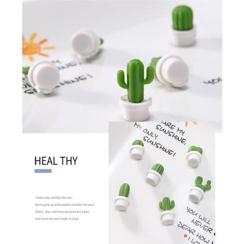 12pcs 3D Succulent Plant Kitchen Refrigerator Magnet Button Cactus Decoration