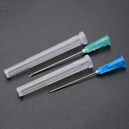20pcs/set Injection Syringes Needles 10pcs 1.25" Blue 23G+10pcs 1.5" 21G Green Needles For Dispensing Adhesives Glue Gel Tool