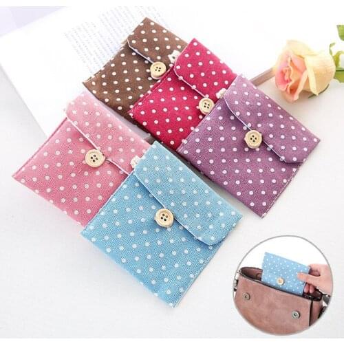 5pcs Sanitary Napkin Storage Bag Small And Portable Cute Girls Heart In Menstrual Period Carry On Box Outdoor Travel Coin Purse