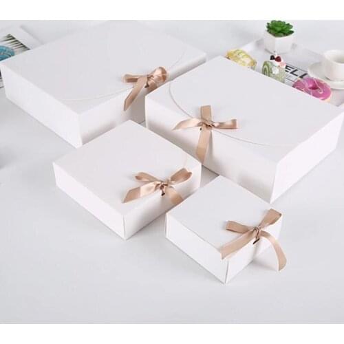 5Pcs Kraft Paepr Chocolate Baking Cookies Packaging Gift Box Candy Boxes Square Wedding Birthday Shirt Sweater Scarf Gift Box