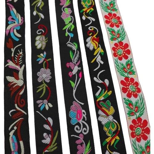 7 Meters 25mm Vintage Embroidered Ribbons Lace Fabric DIY Garment Curtain Decoration Sewing Accessories Bird Parrern Lace Fabric