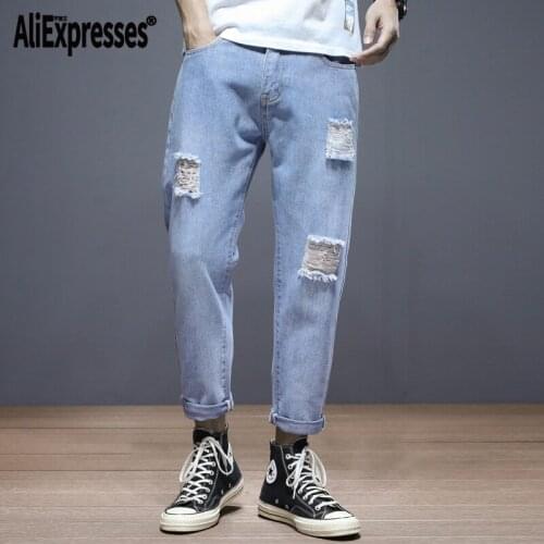 Рваные джинсы для мужчин AliExpresses China At AliExpress