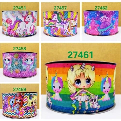 Free shipping 50 yard cartoon printed grosgrain ribbon 27461