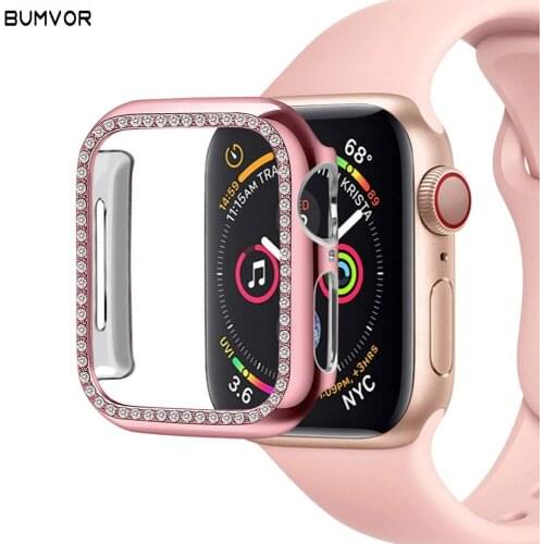 Cover case For apple watch band apple watch 5 4 3 44mm 40mm iwatch band 42mm 38mm Bling Diamond Screen Protector cover bumper