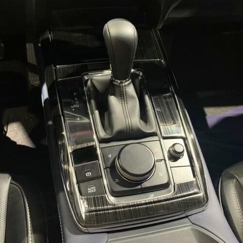 For Mazda Cx-30 Cx30 2020 2021 Stainless Steel Black Console Gear Panel Frame Console Gear Shift Panel Cover Trim Accessories